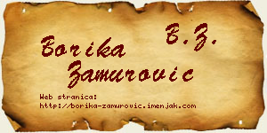 Borika Zamurović vizit kartica